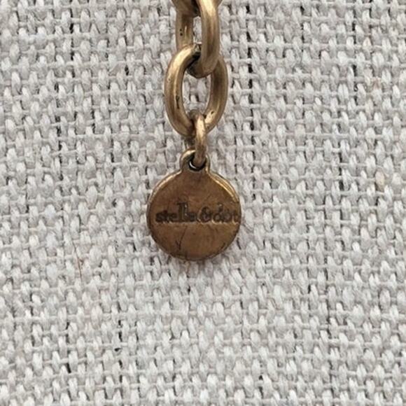 Gold & Black Beaded Green Druzy Pendant Stella & Dot Necklace - Picture 7 of 8